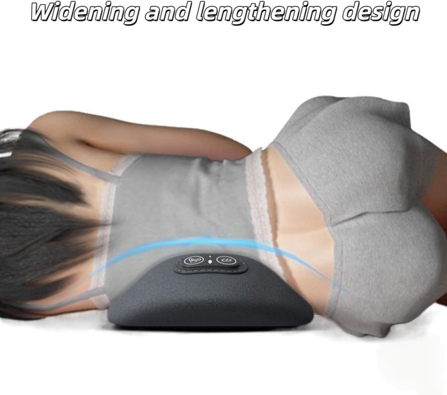 Triple Fusion Back Massager, 3-in-1 with Electric Traction, Heat & Vibration for Neck, Shoulder & Lower Back Pain Relief, Ergonomic Spine Support