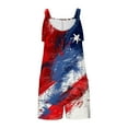 thumbnail image 4 of Womens 4th of July Rompers Womens Rompers for Summer Women's Jumpsuits Womens Rompers and Jumpsuits Women's Comfortable Casual Suspender Independence Day Printing Shorts Pocket Jumpsuit Shorts, 4 of 6