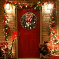 thumbnail image 7 of 15.74 Inch Elegant Christmas Wreath with Reindeer Decor, Red Ornaments & Bow - Front Door & Indoor/Outdoor Year - Round Holiday Decor, 7 of 7