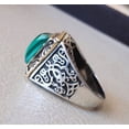 thumbnail image 4 of Malachite Mens Ring, Natural Square Malachite Ring, Silver Jewelry, 925 Silver Ring, Birthday Gift, Heavy Mens Ring, Arabic Design, Ottoman Style Ring, Christmas, Turkey Mens Signet Ring, 4 of 6