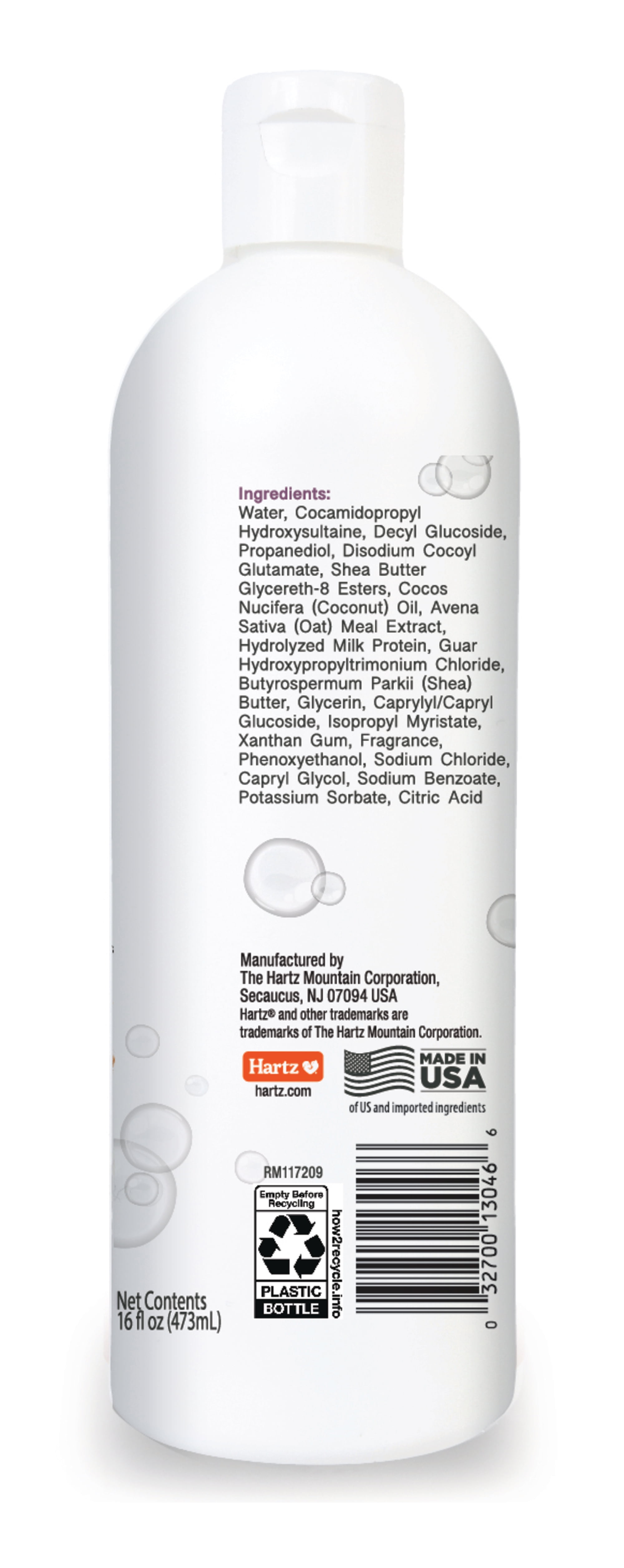 Hartz True Coat Curly or Wavy Dog Shampoo, 5 in 1 Detangles & Conditions with Oat Milk, Coconut Oil & Shea Butter, 16 oz