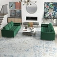 thumbnail image 5 of Tahir Mid-Century Pillow Back Velvet Sofa Set in Green, 5 of 9