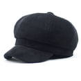 thumbnail image 1 of LinYooLi New Light Core Velvet Striped Ladies Hats Retro Curved Cornary Peaked Hat Warm Octopus Hat Cross -Border Hat, 1 of 7