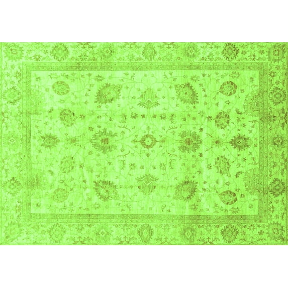 Ahgly Company Indoor Rectangle Oriental Green Traditional Area Rugs, 2' x 3'