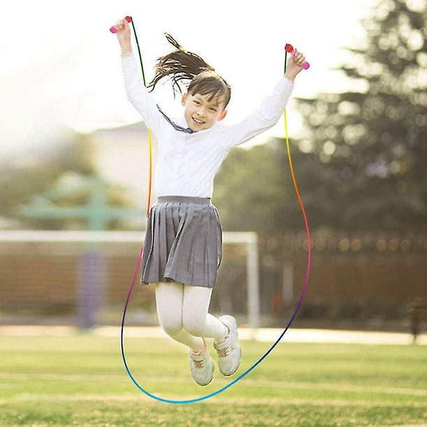 Kids Jump Rope With Wood Handles Rainbow Jumping Rope Skipping