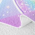 thumbnail image 5 of spefrowx Sparkly Rainbow Bow Twin Quilt Set for Teens, Dreamy Glitter Star Print Twin Coverlet Set, 2-Piece, 5 of 7