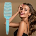 thumbnail image 3 of Unique Bargains 1Pc Wide Curved Vented Hair Brush Detangle Brush for Tangles and Knots Hair Brush for Men and Women Blue, 3 of 7