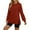 Brown, variant on Cmfcve Women's Plus Size Sweatshirt Crew Neck Side Slit Loose Tunic Tops Raglan Long Sleeve Athletic Pullover Top