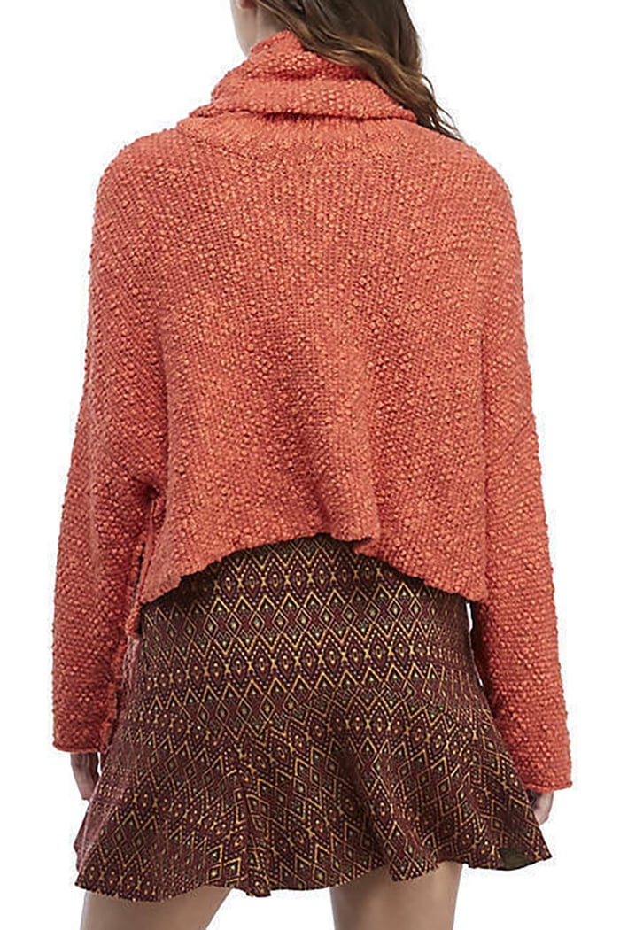 Free People Womens Big Easy Cowl Neck Pullover Sweater Pink X