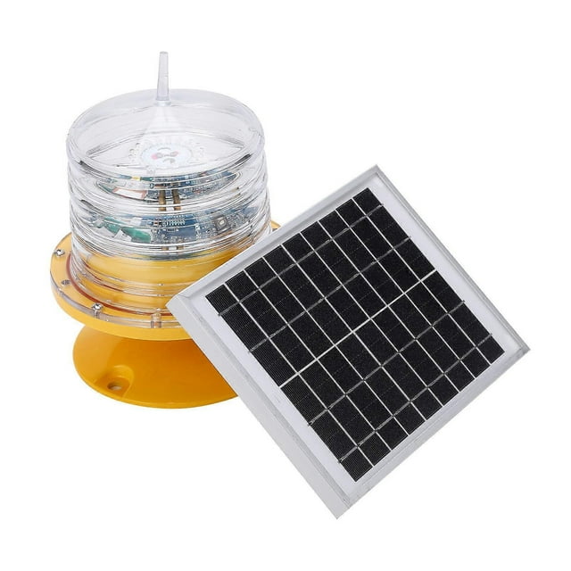 Solar Power Beacon Light LED Flashing Red Floating Lamp IP68 Waterproof 360 Degree Lighting for Marine Ship