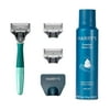 Harry's Razors for Men - Men's Razor Set with 3 Razor Blade Refills, Travel Blade Cover, 4 oz Shave Gel (Tropical Green)