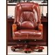 thumbnail image 1 of Real leather luxurious reclining chair. Solid wood four-legged computer chair. Fixed armrest leather art office chair.27 My Lux Decor Round, 1 of 19