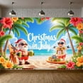thumbnail image 3 of Tropical Christmas Beach Theme Santa Claus Banner Holiday Decoration Festive Design Summer Party Decor for Beach Party Tropical Celebration Holiday Gathering, 3 of 9