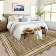 thumbnail image 4 of Twister.CK Modern 8' x 10' Bordered Area Rug, Washable Irregular Rugs, Non-Slip Carpet for Bedroom Dining Room Home Office, Camel, 4 of 9
