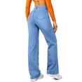 thumbnail image 4 of Straight Leg Jeans for Women,High Waisted Wide Leg Loose Stretchy Boyfriend Denim Pants Baggy Jeans for Women, 4 of 4