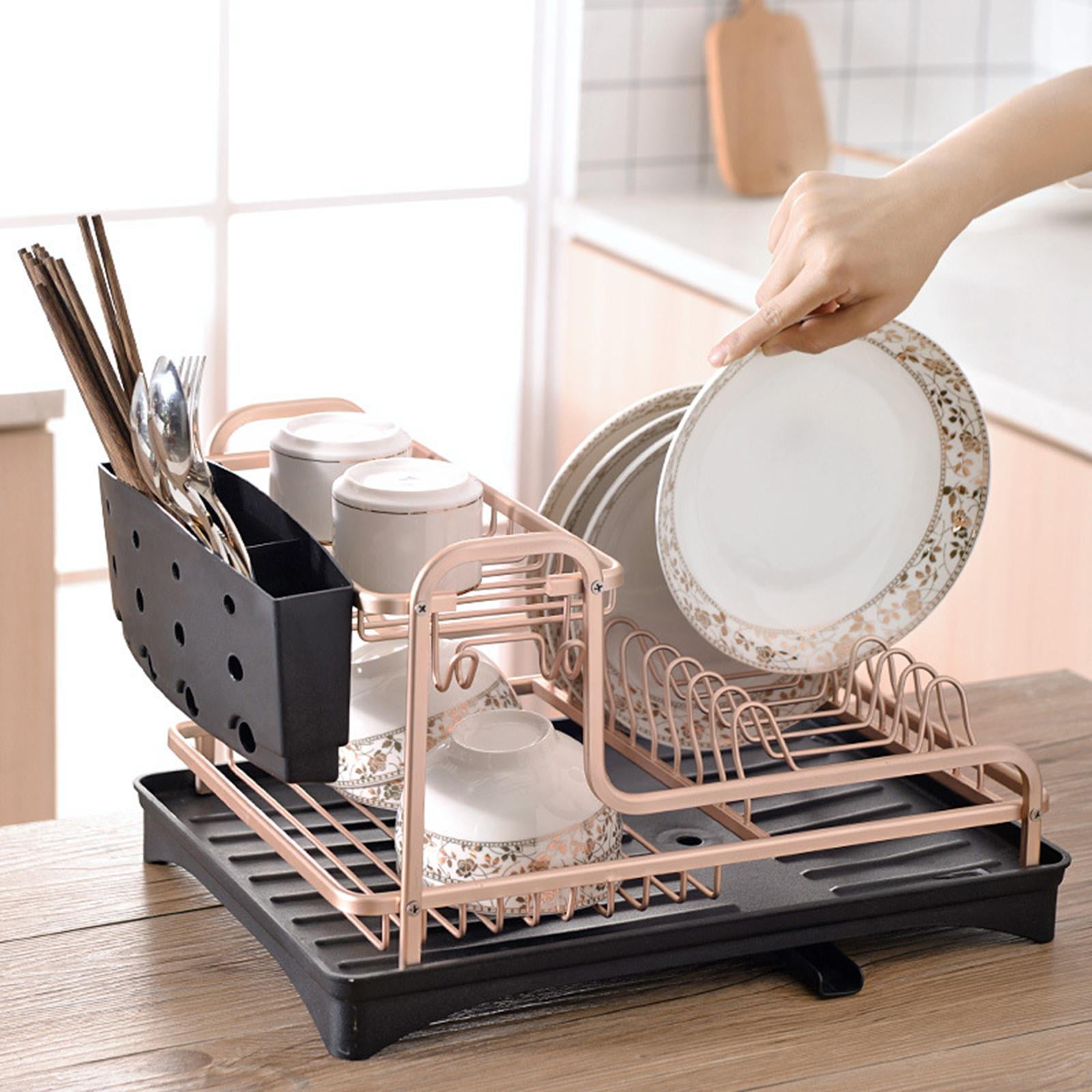 Aluminum Dish Drainer Drying Rack Organizer for Bowls Pans Tableware Organizer Kitchen Walmart