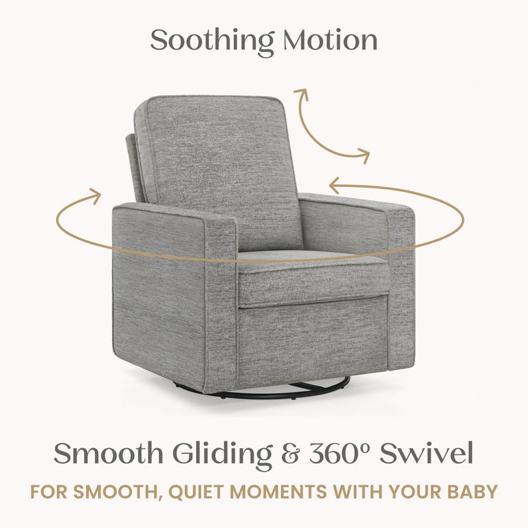 Delta Children Noah Upholstered Swivel Glider with Stain-Resistant