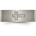 thumbnail image 5 of Chisel Titanium Brushed 1/15 Carat Diamond Cross 8.2mm Flat Band - Ring Size 13.0 Natural Diamonds, 5 of 8