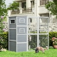 thumbnail image 2 of COZIWOW Extra Large Wooden Cat Catio Outdoor Enclosure, 2 Resting Rooms, 2 Platforms, 4-Tier Cat Playpen, Grey, 2 of 9