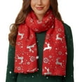 thumbnail image 2 of Christmas Scarf for Women Reindeer Prints Soft Warm Thick Winter Scarf Scarves Shawl Wraps Holiday Long Blanket Large Scarves Cute Gifts for Mom Wife Daughter Red, 2 of 5