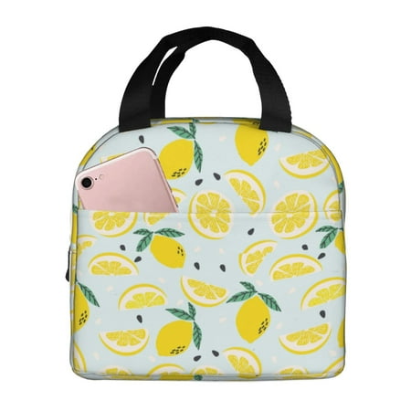 Insulated Lunch Bag for Women Men - Cute Lemon Azure Leakproof Cooler Lunch Box for Women Men  Lunch Tote Bags for Work School Picnic Travel