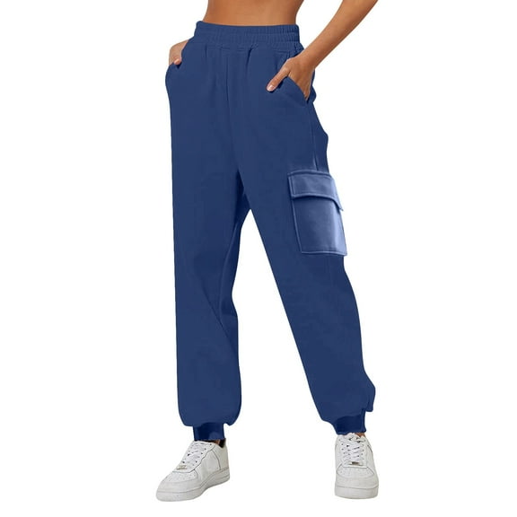 Summer Pants for Women’ s Lined Sweatpants Wide Straight Leg Pants Bottom Sweatpants Joggers Workout High Waisted Yoga With Pockets Women Casual Little Womens Petite Pajama for Short Dark Blue M