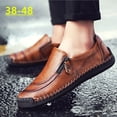 thumbnail image 2 of Zapatos de cuero para hombre, zapatos casuales de verano y otoño con cremallera lateral, zapatos de negocios transpirables para hombre Doug, 2 of 6