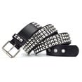 thumbnail image 3 of Studded Belt, Metal Punk Rock Rivet Belt with Bright Pyramid Studded for Women Men, 3 of 5