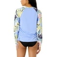 thumbnail image 3 of Hurley Women's UPF 50+ Long Sleeve Swim Sun Tee Shirt, Rashguard (Medium Blue (Tropical Canopy)), 3 of 8