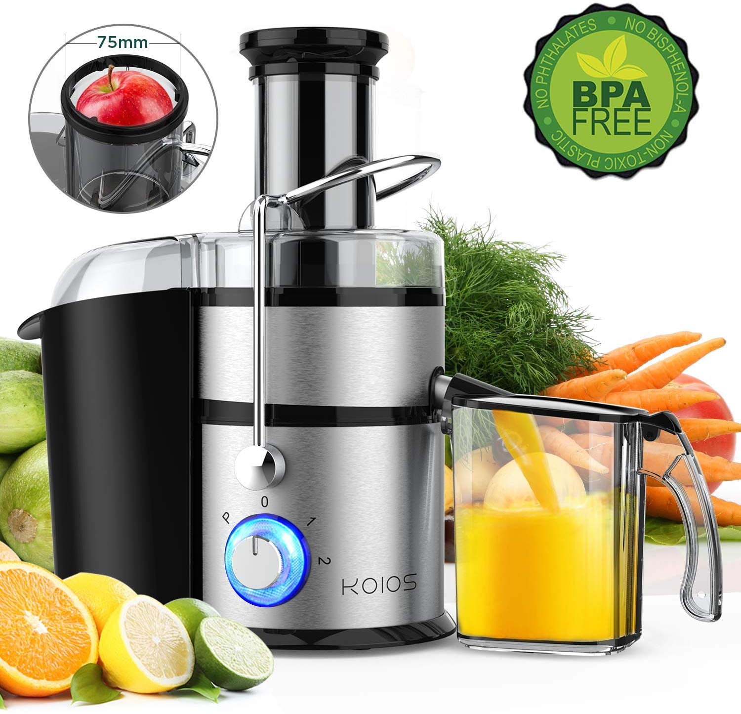 KOIOS Centrifugal Juicer Machines, Juice Extractor with Big Mouth 3