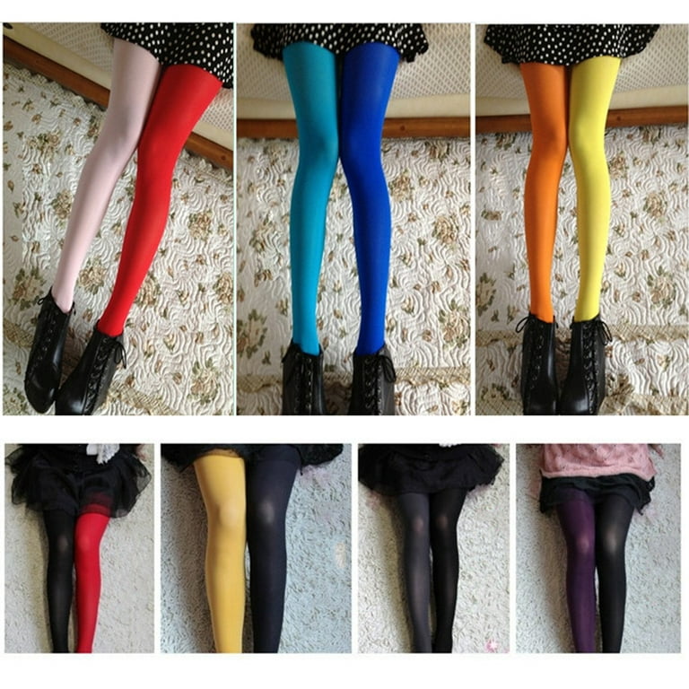 Stockings Carnival Pantyhose Splice Shapewear Pink Yellow Blue Red Black  Right Left Color Ab Double Christmas Halloween