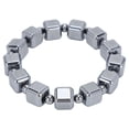 thumbnail image 2 of Terahertz Bracelet Rectangle Beads,  Thermal Conductivity Elastic Rope Natural Terahertz Rectangle Bracelet Unblock Meridians  for Men for Home, 2 of 8