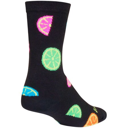 

SockGuy Citrus Crew Socks - 6 inch Black/Multi Small/Medium