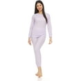 thumbnail image 2 of 2pc Thermal Sets for Womens, Base Layer Long Johns Underwear, Top & Bottom, Cotton, Solid Colors (24 PACK PURPAL, Small), 2 of 5