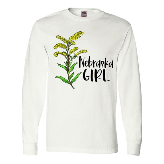 Inktastic Nebraska Girl Goldenrod Flower Long Sleeve T-Shirt
