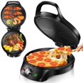 thumbnail image 3 of Pizza Maker Electric Griddle Nonstick Countertop Pizza Oven with 30-Min Timer & Auto Shut-Off,for Burgers,Crepes US Plug, 3 of 8