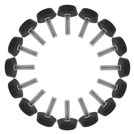 M6 x 22 x 22mm Furniture Glide Leveling Feet Floor Protector for Table Leg 16pcs