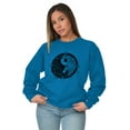 thumbnail image 5 of Floral Yin Yang Symbolic Spiritual Women Crewneck Sweatshirt Brisco Brands X, 5 of 6