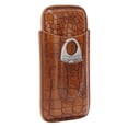 thumbnail image 3 of Estuche de cuero para 3 puros, portátil, de viaje, con cortador, para puros, 3 of 14