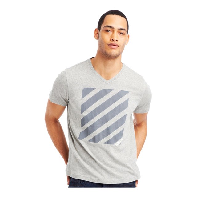 Kenneth Cole Cross Walk Graphic playera para hombre, gris, grande Kenneth Cole Camiseta gráfica