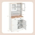 thumbnail image 3 of Gymax Pantry Cabinet 67'' Tall Kitchen Floor Cabinet w/ 2 Removable Shelves 2 Drawers White, 3 of 9