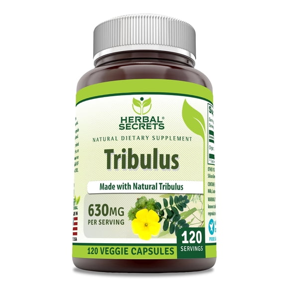 Herbal Secrets Natural Tribulus 630 Mg Per Serving 120 Veggie Capsules Supplement | Organic Tribulus Terrestris Powder | Non-GMO | Gluten Free