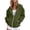 Army Green, variant on Women's Fall Drawstring Hooded Sweatshirts Lightweight Zip Up Long Sleeve Hoodies with Ruffle Cuffs Loose Solid Color Jacket with Pockets M