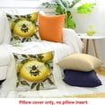 thumbnail image 4 of Creowell Bee Lemons Symbolism Pillow Case 100% Linen Couch Decor 24x24in, 4 of 5