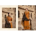 thumbnail image 4 of Pakistani Indian Stylish Designer Cotton Shalwar Kameez Plazzo Pant Suits ( Yellow, 3XL - 48 ), 4 of 5