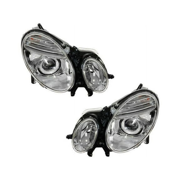 Headlight Assembly Set 2 Piece - Compatible with 2007 - 2009 Mercedes-Benz E350 2008