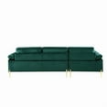 thumbnail image 2 of Devion Furniture Modern Velvet Sectional Sofa in Green/Gold legs, 2 of 8