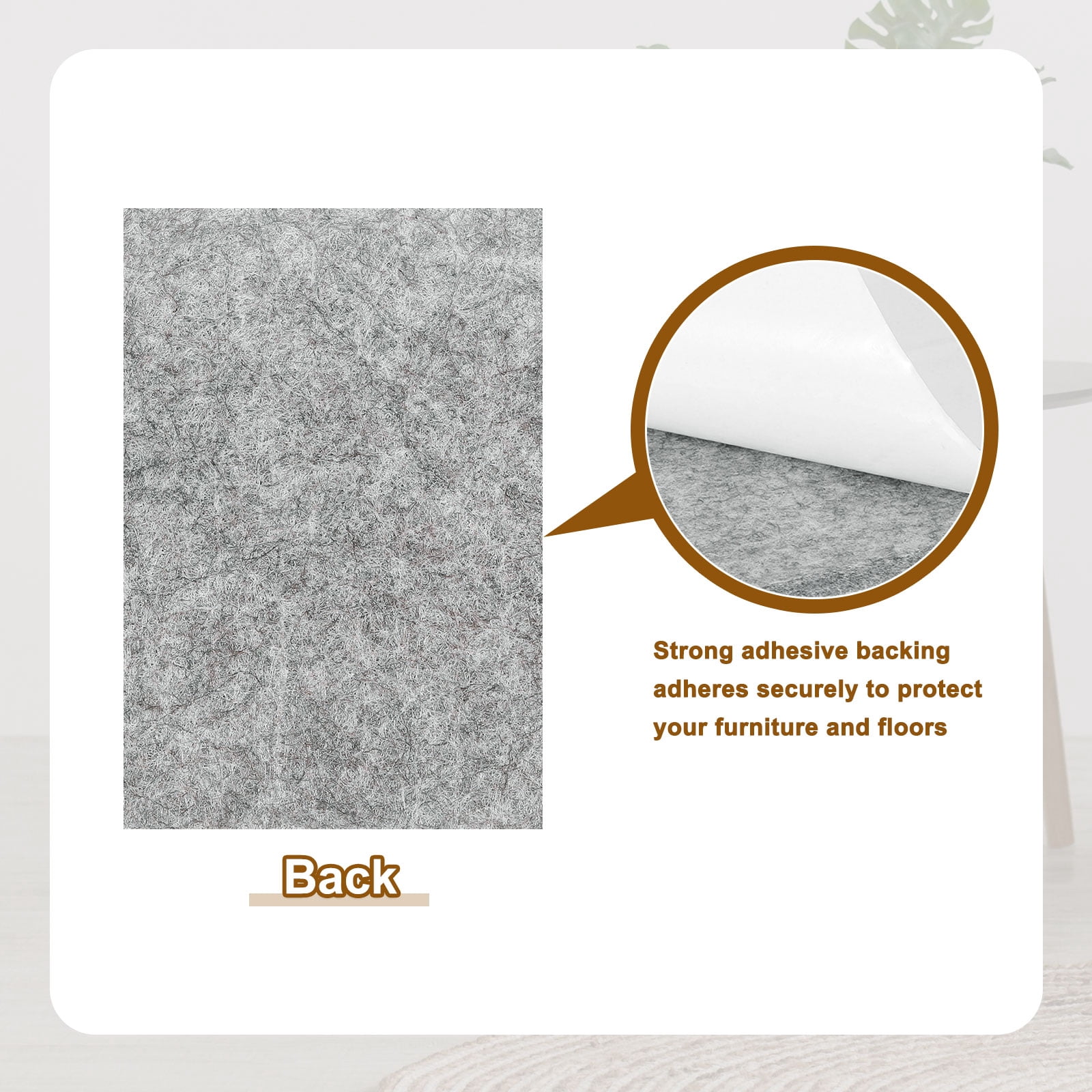 Felt Furniture Pads, 6Pack 11.02" x 7.87" Adhesive Backed Felt Non-slip Anti-scratch Chair Leg Protectors for Protecting Hardwood Floor, Grey