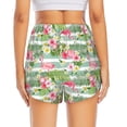thumbnail image 4 of Xecao's Tropical Flamingo for a double-layer running short for women, perfect for gym, tennis, and more, featuring a convenient pocket., 4 of 9