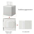 thumbnail image 6 of KEEPJOY Square Tissue Box Cover, White Pu Leather Tissue Box Holder with Bottom Belt Tissue Box Organizer for Home Office, 6 of 7